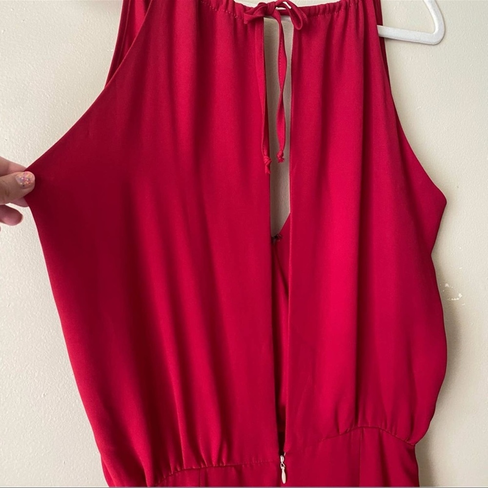 Helena Quinn red wrap dress size M silk poly blend - Picture 6 of 9
